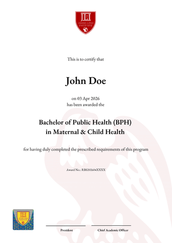 Bachelor of Public Health (BPH) in Maternal & Child Health