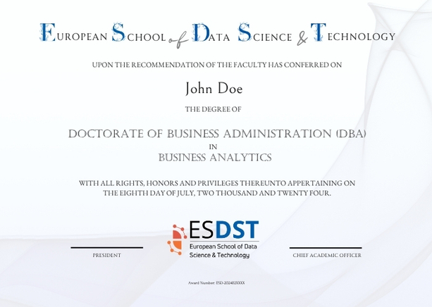 Doctorate of Business Administration (DBA) in Business Analytics