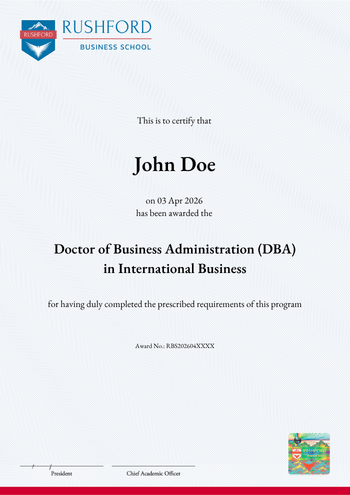 Doctor of Business Administration (DBA) in International Business