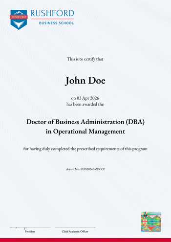 Doctor of Business Administration (DBA) in Operational Management