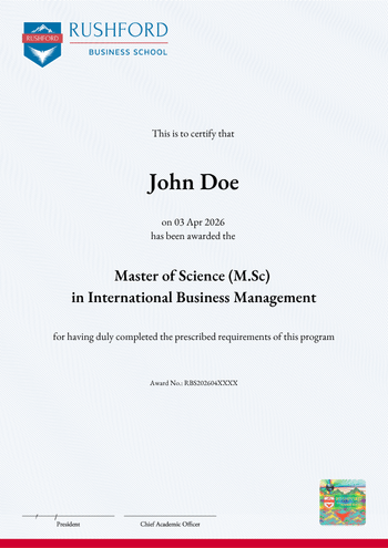 Master of Science (M.Sc) in International Business Management