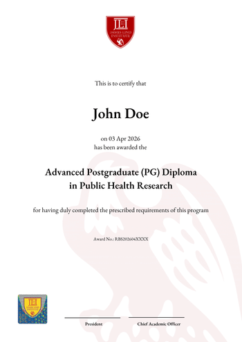 Advanced Postgraduate (PG) Diploma in Public Health Research